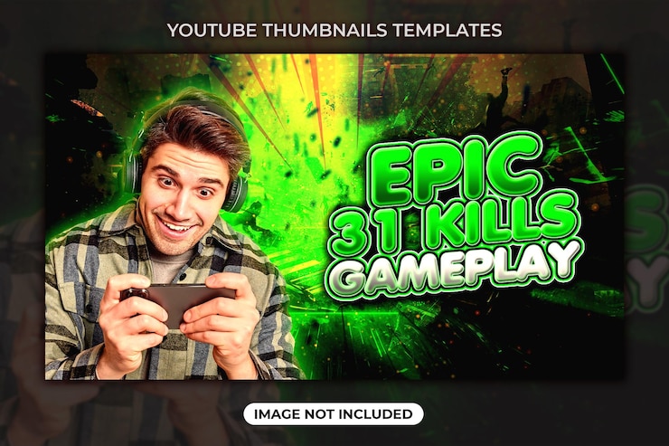 PSD revisión de videojuegos miniatura del canal de youtube y plantilla de banner web psd