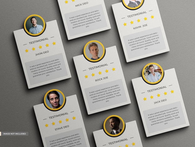 Revisione del feedback dei clienti o mockup di testimonianze