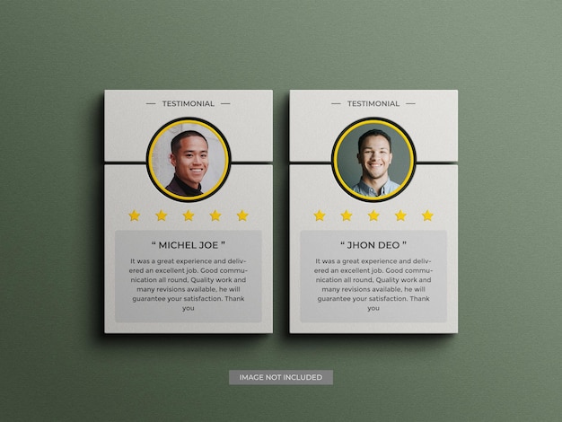 Revisione del feedback dei clienti o mockup di testimonianze