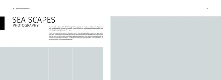 PSD revista de fotografía de cartera páginas 8 a 9