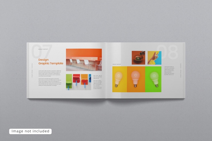 PSD revista de paisaje abierta y maqueta de libro.