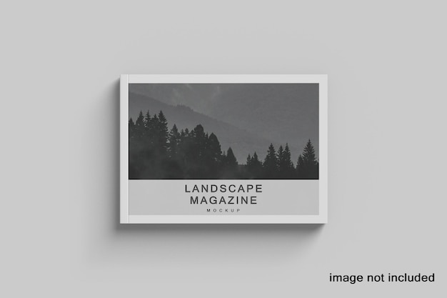 Revista de paisaje y maqueta de libro vista superior premium