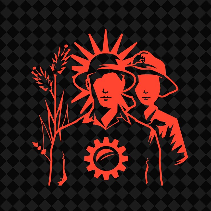 PSD la revolución crdenas con un emblema retro con un granjero y un diseño de símbolo de la cultura mexicana