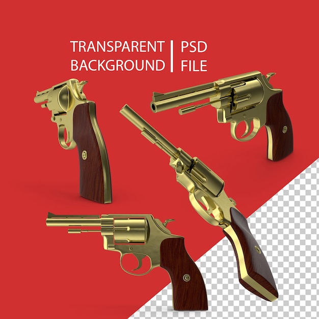 PSD revolver doré png