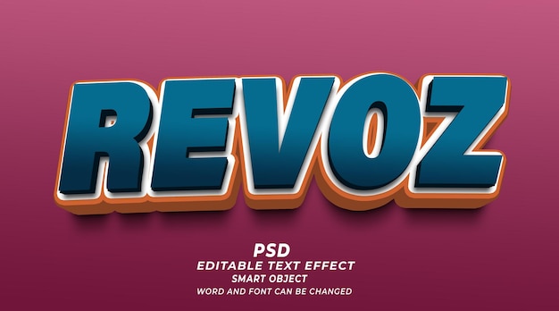 Revoz 3d effetto testo modificabile Photoshop PSD Style