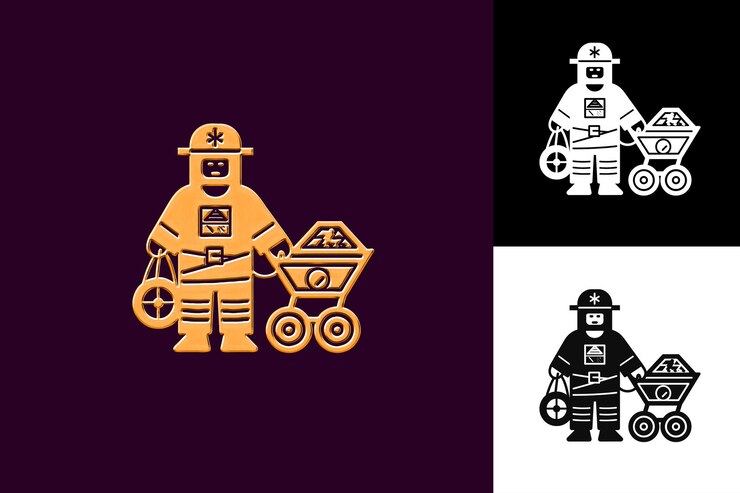 PSD la revuelta de zacatecas con un emblema de plata con un minero y diseños de símbolos de la cultura mexicana
