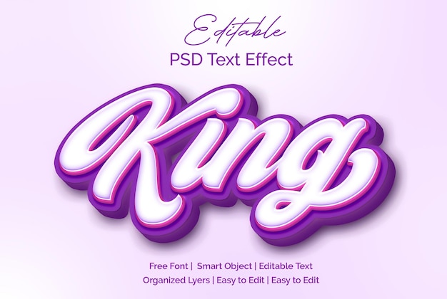 Rey efecto de texto PSD