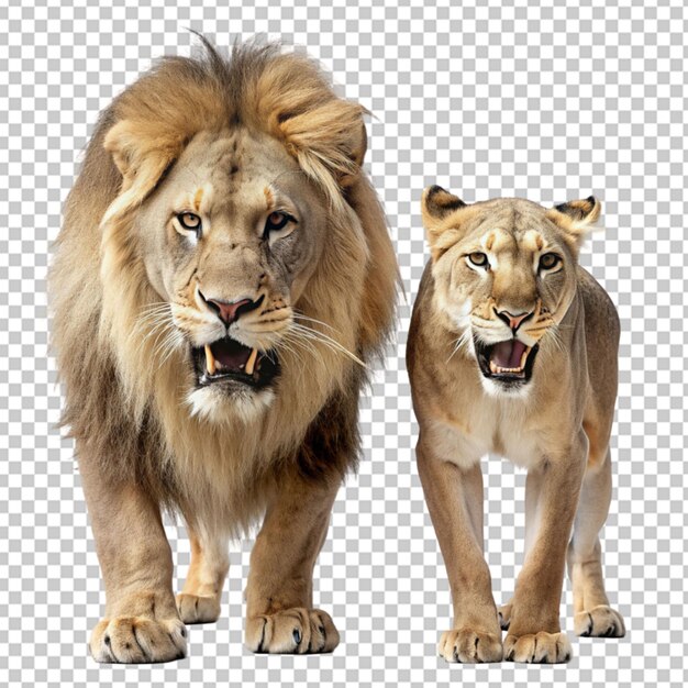 El rey león un agresivo león rugidor conjunto de retratos