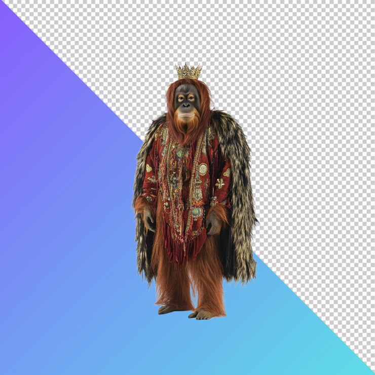 PSD el rey orangután con trajes reales