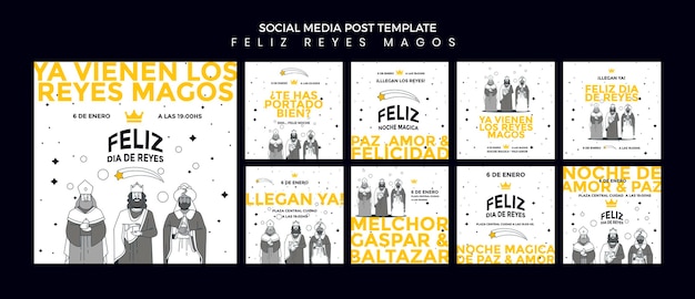 Reyes Magos Social Media Post Vorlage