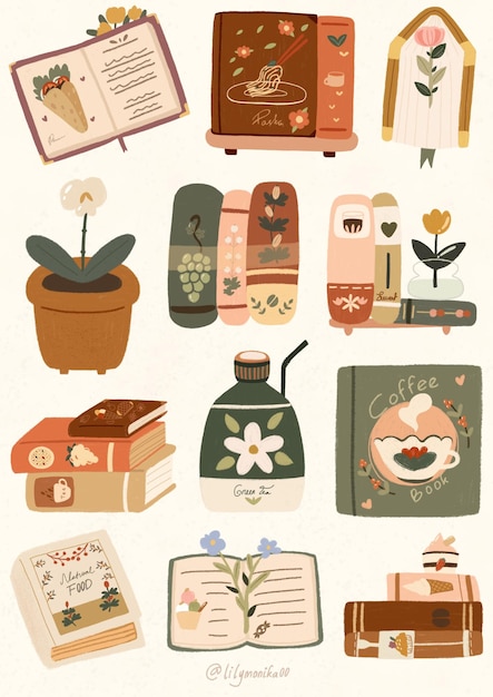 Rezeptbuchmuster-Illustrationssatz