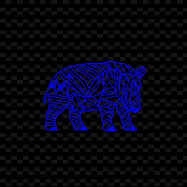 PSD un rhinocéros avec un fond bleu