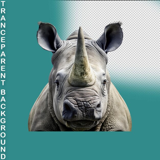 PSD rhinoceros png aislado en un fondo transparente