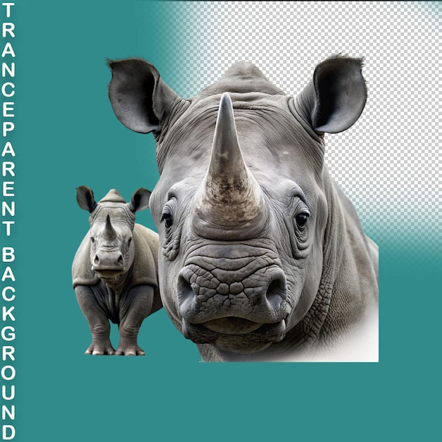 Rhinoceros png isolado em fundo transparente