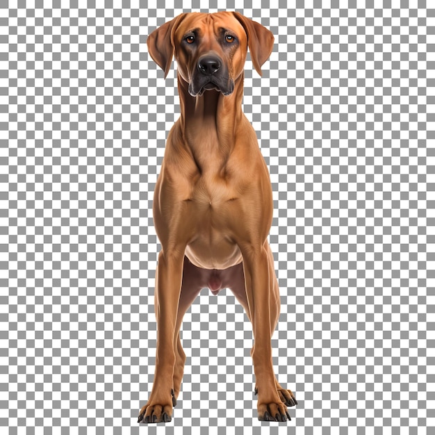 PSD rhodesian ridgeback rassehund isoliert auf transparentem hintergrund