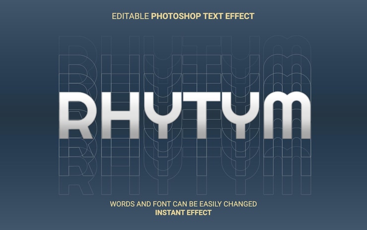 PSD rhytym text effect