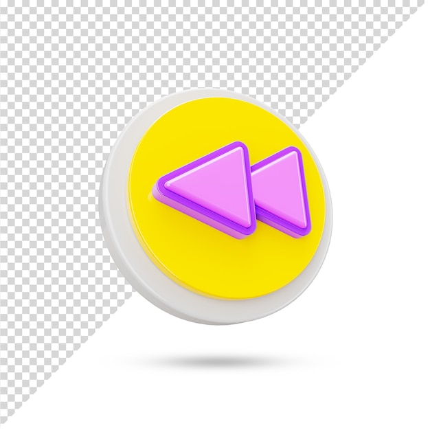 riavvolgi icona trasparente 3d 3d reso simbolo 3d e segno