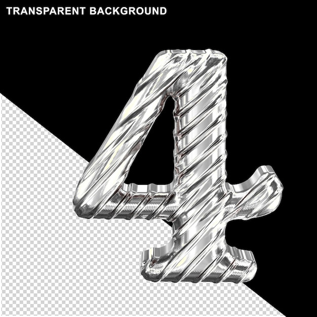 Ribbed silver number 4