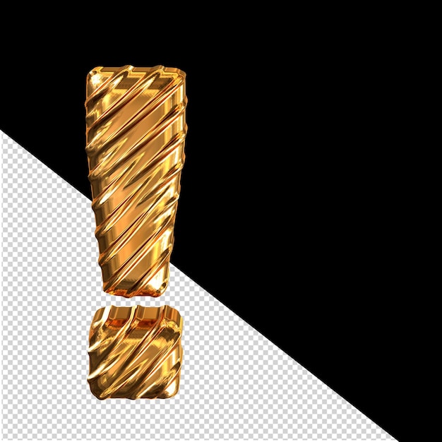 Ribbiges goldenes 3d-symbol