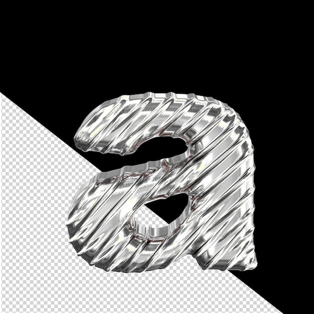 Ribbiges silber 3d-symbol buchstabe a