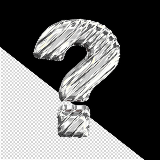 Ribbiges silbernes 3D-Symbol