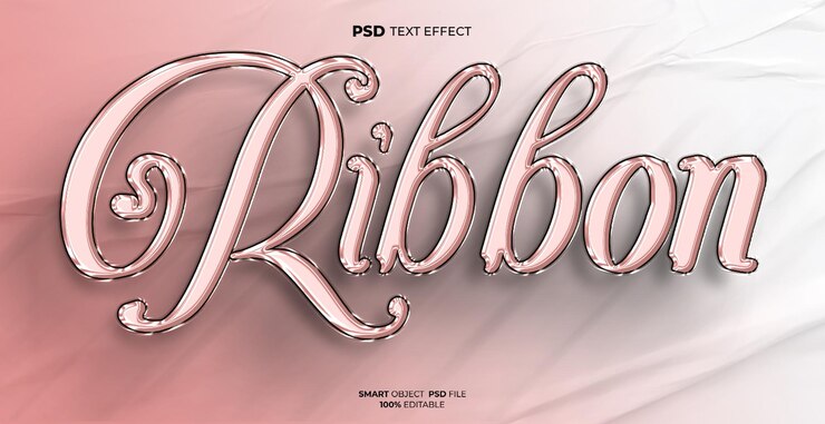 PSD ribbon 3d é um efeito de texto editável.