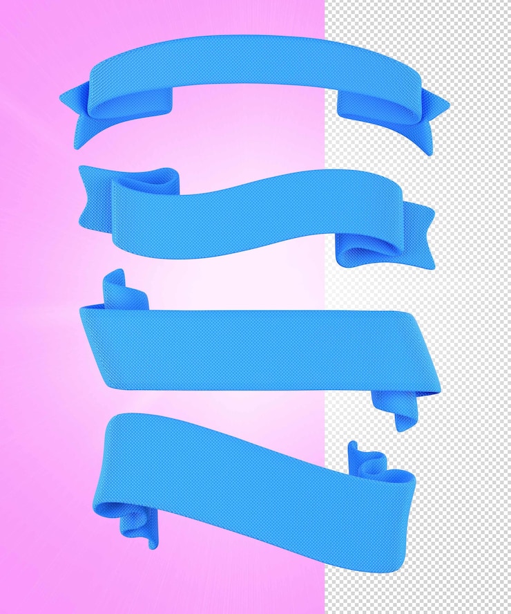 PSD ribbon 3d