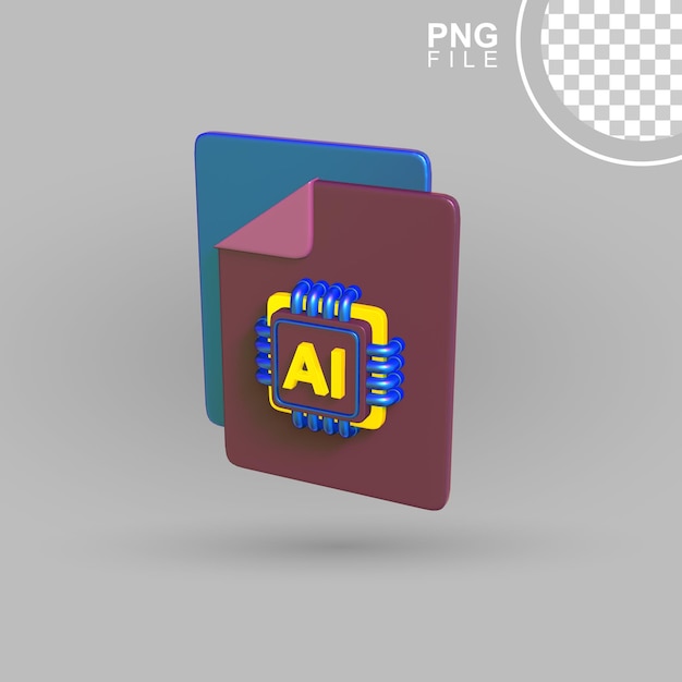 Ricerca di intelligenza artificiale File di progettazione di icone 3D