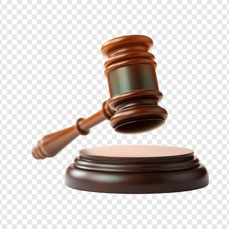PSD richter gavel isoliert auf durchsichtigem hintergrund