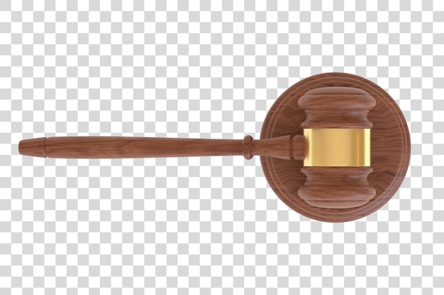 Richterhammer aus Holz isoliert auf weißem Hintergrund Zahlung für juristische Ausbildung Bieten bei Auktionen 3D