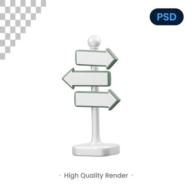 Richtungstafel 3D-Symbol Premium Psd