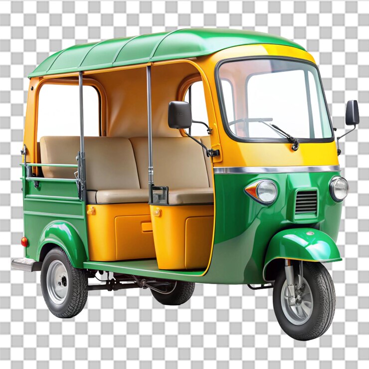 PSD rickshaw automático aislado en un fondo transparente