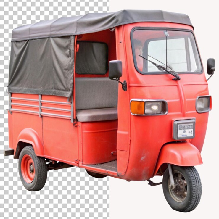 PSD rickshaw automático en un fondo transparente