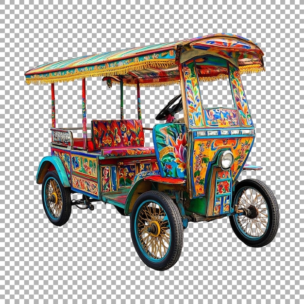 Rickshaw tradicional indio de PNG en un fondo transparente generado por Ai