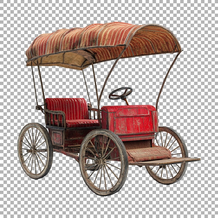 PSD rickshaw vintage en un fondo transparente generado por ai