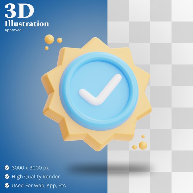 Ricompensa approvata illustrazione 3d