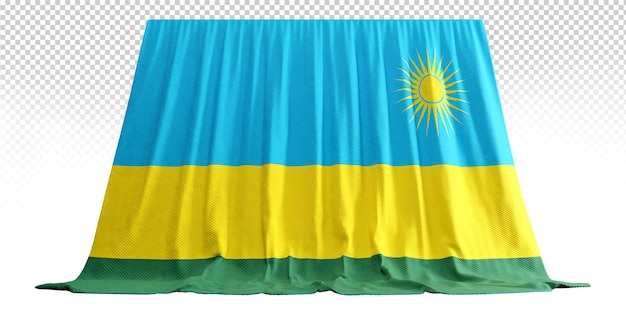 Rideau De Drapeau Du Rwanda En Rendu 3d Appelé Drapeau Du Rwanda