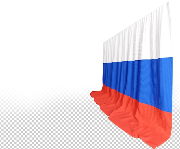 Rideau de drapeau de la Russie en rendu 3D appelé drapeau de la Russie