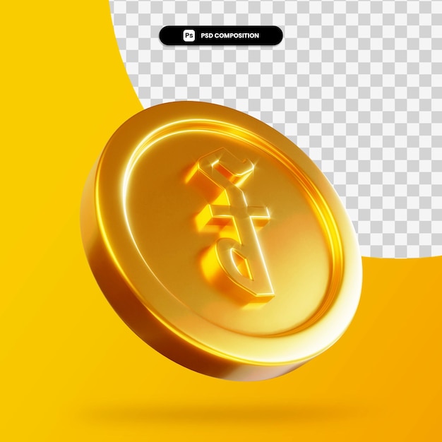 Riel cambojano dourado renderização 3d isolada