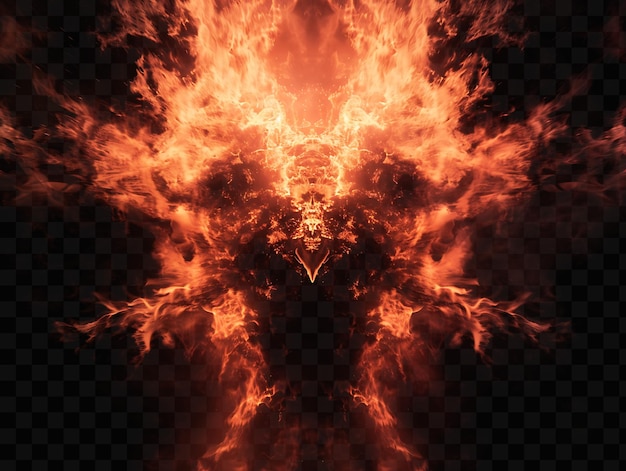 PSD riesige explosion mit infernalen flammen dämonische entitäten und effekte fx film hintergrund overlay art