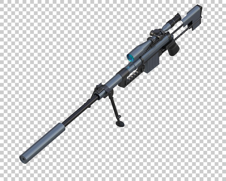 PSD riffle aislado en el fondo ilustración de renderización 3d