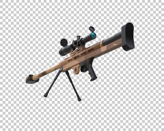 Riffle con alcance aislado en el fondo ilustración de renderización 3D