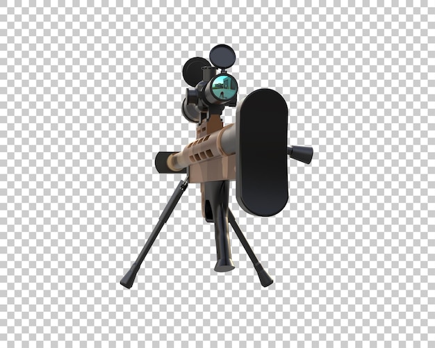 Riffle con alcance aislado en el fondo ilustración de renderización 3D
