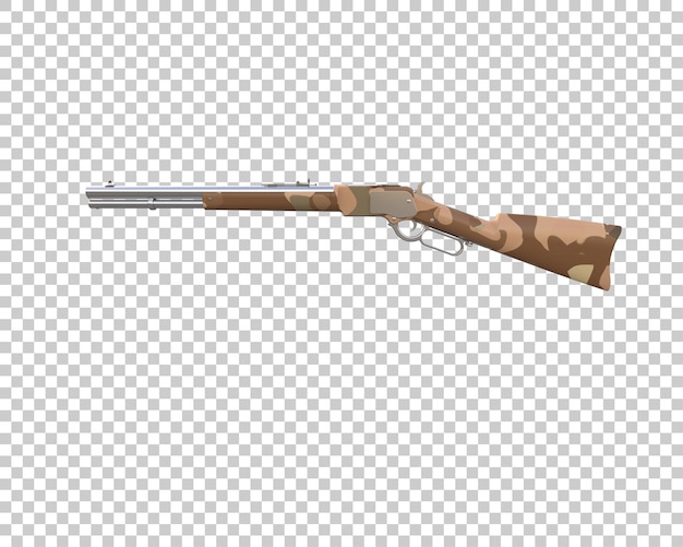 Riffle con alcance aislado en el fondo ilustración de renderización 3D