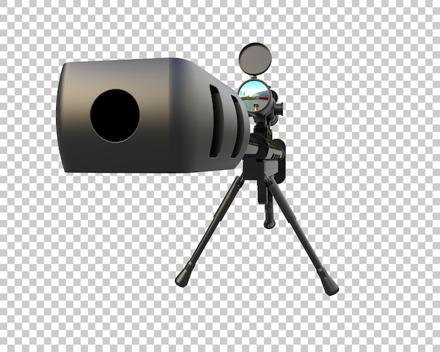 Riffle con alcance aislado en el fondo ilustración de renderización 3D