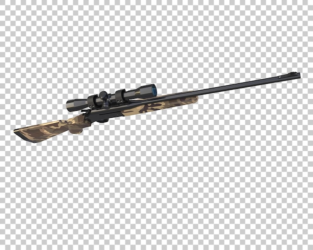 Riffle con alcance aislado en el fondo ilustración de renderización 3D