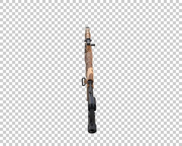 Riffle con alcance aislado en el fondo ilustración de renderización 3D