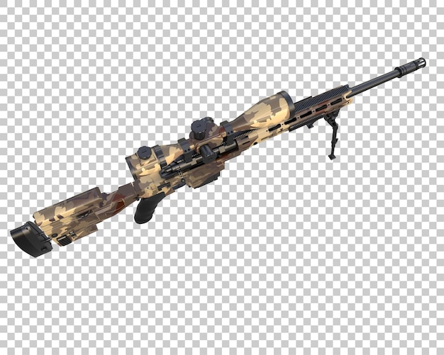 Riffle con alcance aislado en el fondo ilustración de renderización 3D
