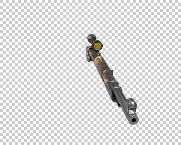 Riffle con alcance aislado en el fondo ilustración de renderización 3D