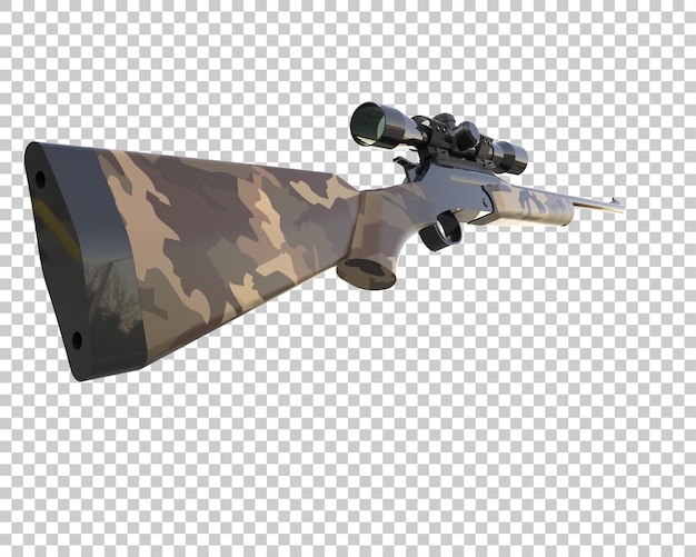 Riffle con alcance aislado en el fondo ilustración de renderización 3D
